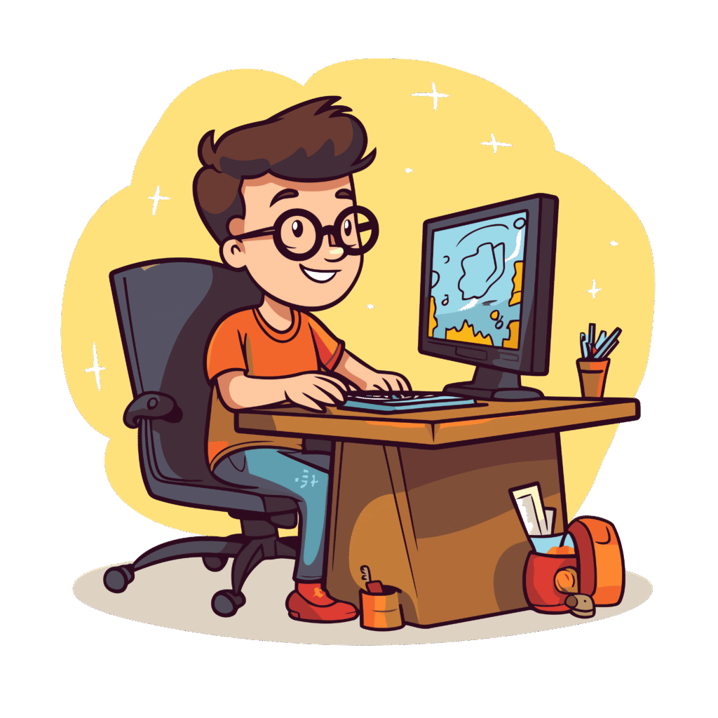 —pngtree—student on computer vector 11055567